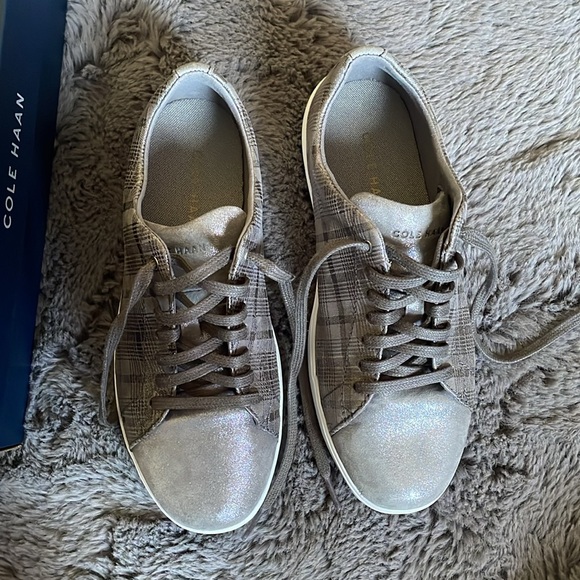 Cole Haan Grand Crosscourt II in Metallic Gray Plaid